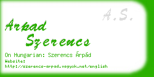 arpad szerencs business card
